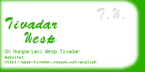 tivadar wesp business card